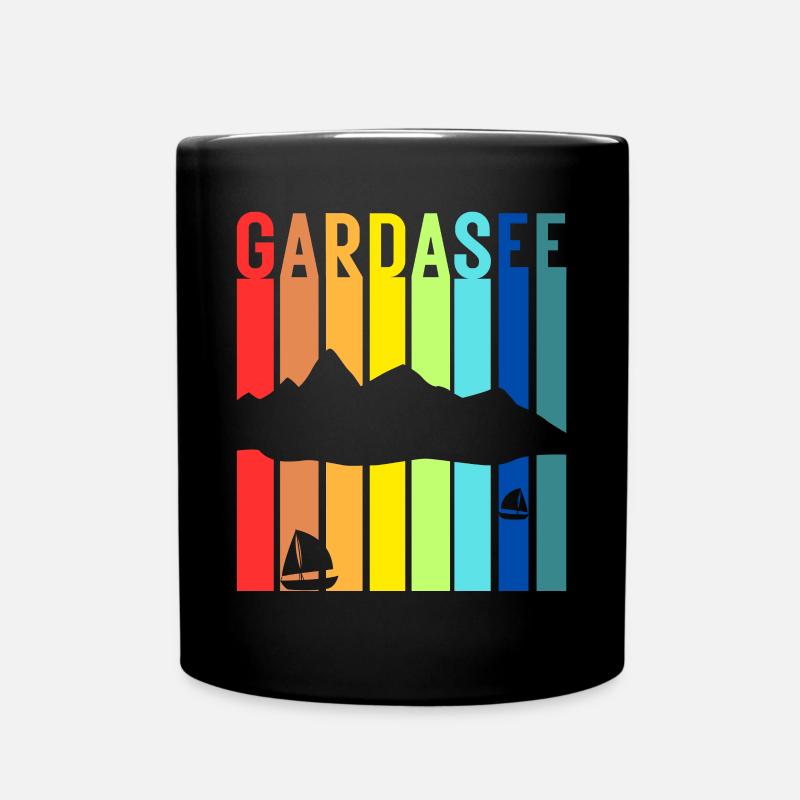 Gardasee Vintage Lago Di Garda Italien Urlaub - Tasse einfarbig - Schwarz