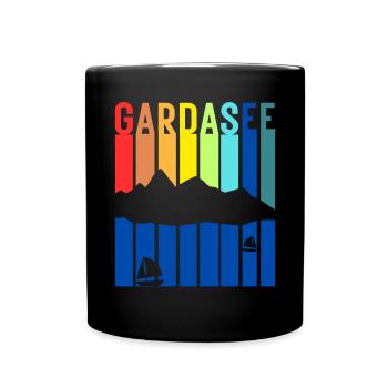 Gardasee Vintage Lago Di Garda Italien Urlaub - Tasse einfarbig - Schwarz - Vorne