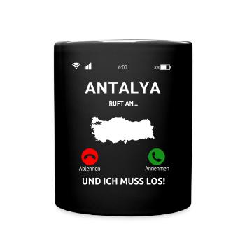 Antalya Urlaub Türkei Idee - Tasse einfarbig - Schwarz - Vorne