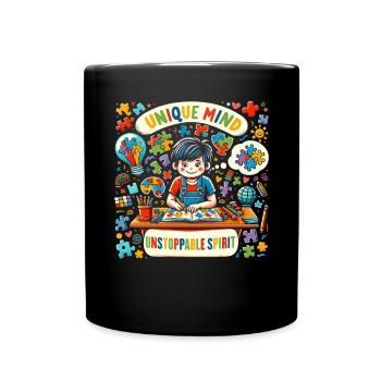 AuDHD Autism ADHD Autistic Spectrum Neurodiversity - Full Colour Mug - black - Front