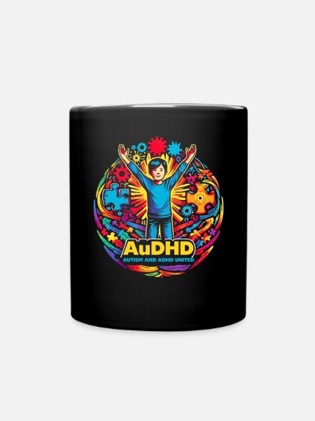 AuDHD Autismus ADHS Autistisches Spektrum Neurodiversität - Tasse einfarbig - Schwarz