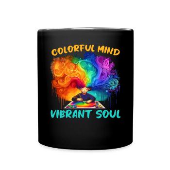 AuDHD Autism ADHD Autistic Spectrum Neurodiversity - Full Colour Mug - black - Front