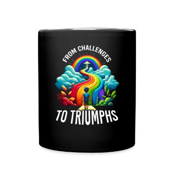 AuDHD Autism ADHD Autistic Spectrum Neurodiversity - Full Colour Mug - black - Front