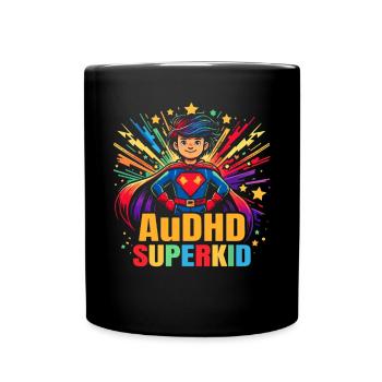 AuDHD Autism ADHD Autistic Spectrum Neurodiversity - Full Colour Mug - black - Front