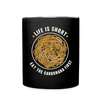 Carbonara-Nudeln Nudelnudeln Italienisches Essen - Tasse einfarbig - Schwarz - Vorne