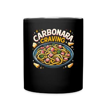 Carbonara-Nudeln Nudelnudeln Italienisches Essen - Tasse einfarbig - Schwarz - Vorne