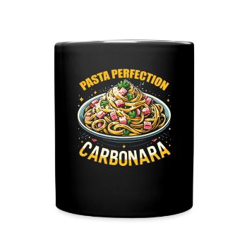 Carbonara-Nudeln Nudelnudeln Italienisches Essen - Tasse einfarbig - Schwarz - Vorne