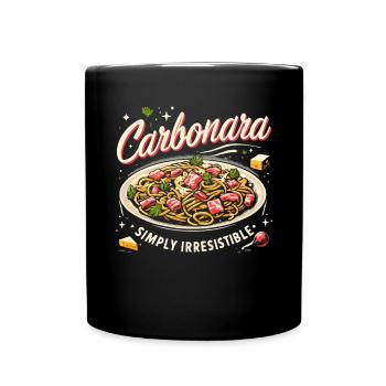 Carbonara-Nudeln Nudelnudeln Italienisches Essen - Tasse einfarbig - Schwarz - Vorne