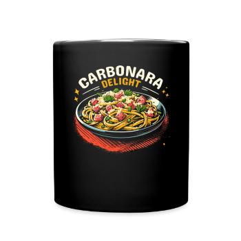 Carbonara-Nudeln Nudelnudeln Italienisches Essen - Tasse einfarbig - Schwarz - Vorne