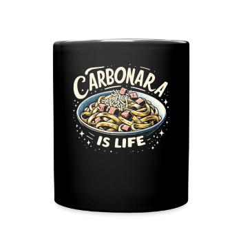 Carbonara-Nudeln Nudelnudeln Italienisches Essen - Tasse einfarbig - Schwarz - Vorne