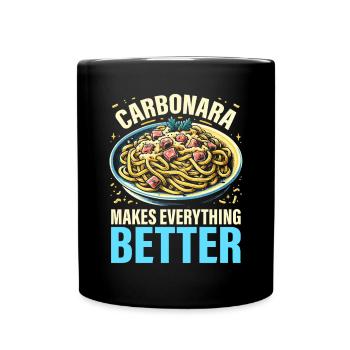 Carbonara-Nudeln Nudelnudeln Italienisches Essen - Tasse einfarbig - Schwarz - Vorne