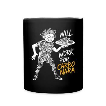 Carbonara-Nudeln Nudelnudeln Italienisches Essen - Tasse einfarbig - Schwarz - Vorne
