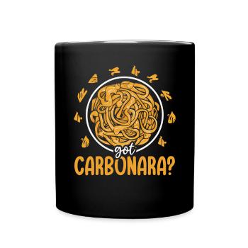 Carbonara-Nudeln Nudelnudeln Italienisches Essen - Tasse einfarbig - Schwarz - Vorne