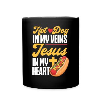 Hot-dog Adulte Jésus Foi - Mug uni - noir - Devant