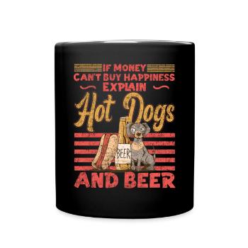 Hot Dog Adult Bière Vintage Si - Mug uni - noir - Devant