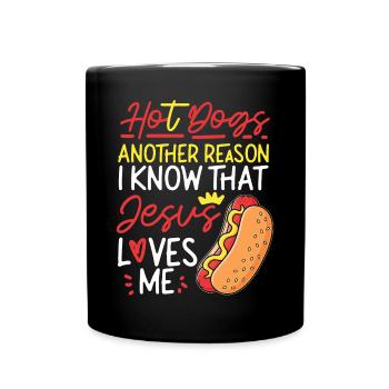 Hot Dog Adult Jesus Faith - Full Colour Mug - black - Front