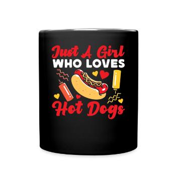 Hot Dog Adult Girl Juste une fille qui - Mug uni - noir - Devant