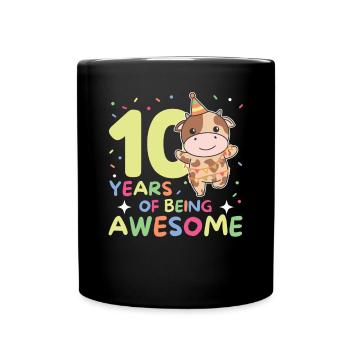Vache pour les enfants de 10 ans - Mug uni - noir - Devant