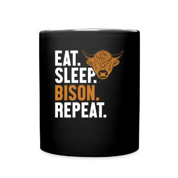 Manger Dormir Bison Répéter Bison d’Amérique Buffalo - Mug uni - noir - Devant