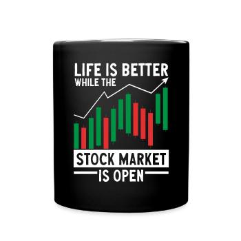 Trading Crypto Stock Market Investor Day Trader - Full Colour Mug - black - Front