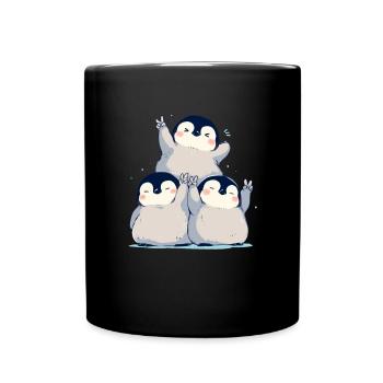 Penguin Peace Kawaii Penguin Cute - Full Colour Mug - black - Front