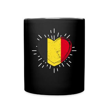 Belgier Belgisch Herz Belgien - Tasse einfarbig - Schwarz - Vorne