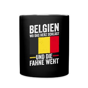 Belgier Belgisch Belgien - Tasse einfarbig - Schwarz - Vorne