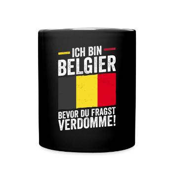 Belgier Belgisch Belgien - Tasse einfarbig - Schwarz - Vorne