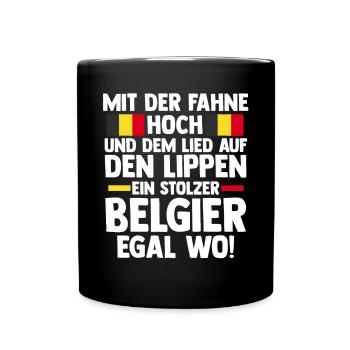 Belgier Belgisch Belgien - Tasse einfarbig - Schwarz - Vorne