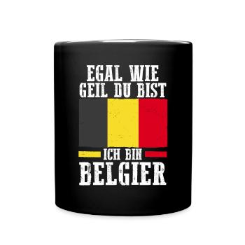 Belgier Belgisch Belgien - Tasse einfarbig - Schwarz - Vorne