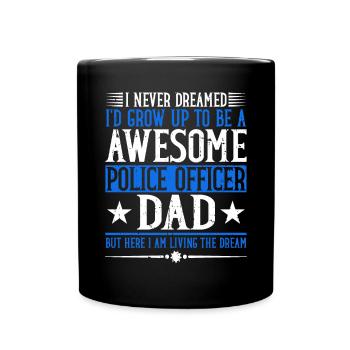 Police Officer Blue Line Law Enforcement - Full Colour Mug - black - Front
