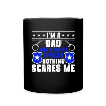 Agent de police, ligne bleue, application de la loi - Mug uni - noir - Devant