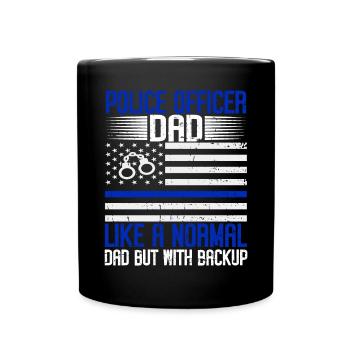 Police Officer Blue Line Law Enforcement - Full Colour Mug - black - Front