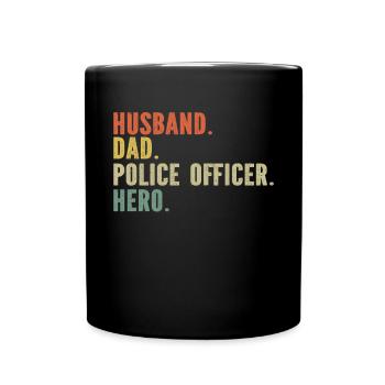 Police Officer Blue Line Law Enforcement - Full Colour Mug - black - Front