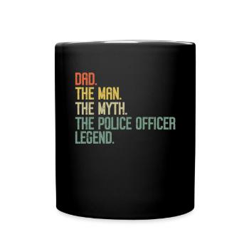 Police Officer Blue Line Law Enforcement - Full Colour Mug - black - Front