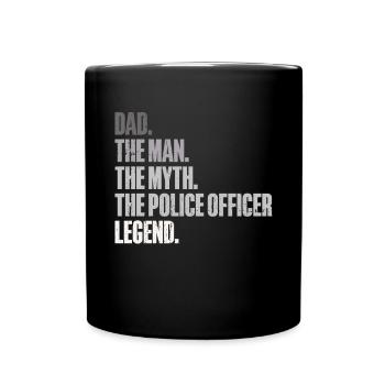 Agent de police, ligne bleue, application de la loi - Mug uni - noir - Devant