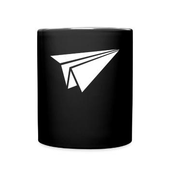 Papierflugzeug Origami Papierflugzeug Master - Tasse einfarbig - Schwarz - Vorne