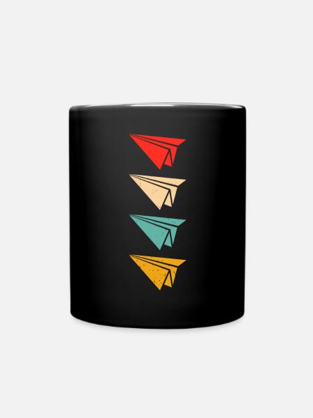 Papierflugzeug Origami Papierflugzeug Master - Tasse einfarbig - Schwarz