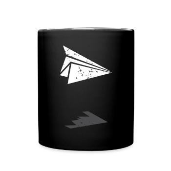 Papierflugzeug Origami Papierflugzeug Master - Tasse einfarbig - Schwarz - Vorne