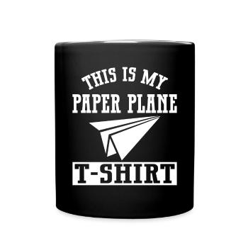 Papierflugzeug Origami Papierflugzeug Master - Tasse einfarbig - Schwarz - Vorne