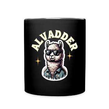 Alvadder Alpaka Papa Vater Vatertag - Tasse einfarbig - Schwarz - Vorne