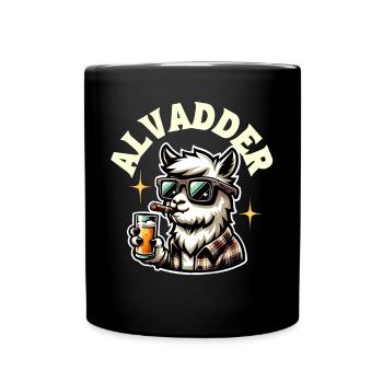 Alvadder Alpaka Papa Vater Vatertag - Tasse einfarbig - Schwarz - Vorne