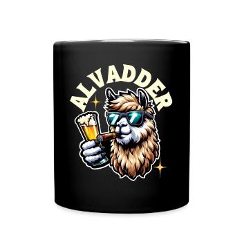 Alvadder Alpaka Papa Vater Vatertag - Tasse einfarbig - Schwarz - Vorne