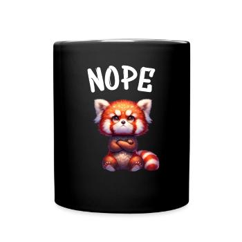 Roter Panda Lustiger Spruch Nope Feuerfuchs - Tasse einfarbig - Schwarz - Vorne