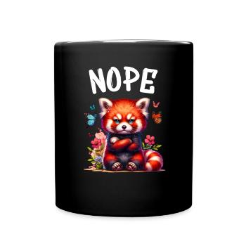 Panda roux Drôle de dicton Nope Renard de Feu - Mug uni - noir - Devant
