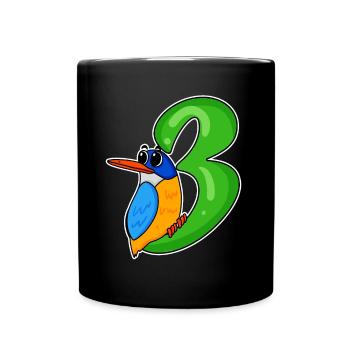 3ème anniversaire motif martin-pêcheur - trois ans - Mug uni - noir - Devant