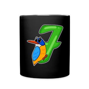 Motif Oiseau 7ème Anniversaire - 7 ans - Mug uni - noir - Devant