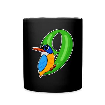 9ème anniversaire motif oiseau - 9 ans - Mug uni - noir - Devant