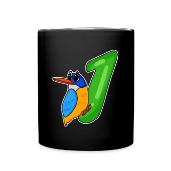 1er anniversaire motif martin-pêcheur - un an - Mug uni - noir - Devant
