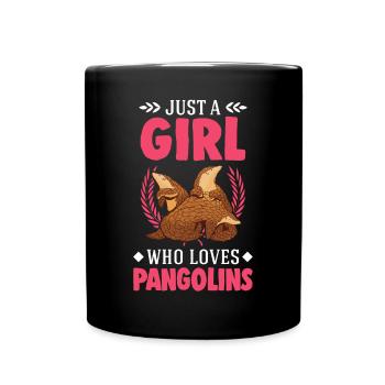 Pangolin Girl Pangolin - Full Colour Mug - black - Front